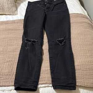 Silver Jeans Black Ripped Skinny Jeans